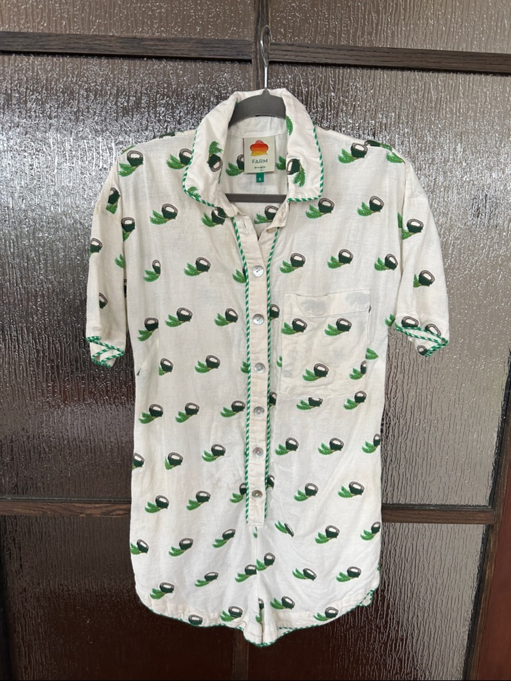 Farm Rio Coconut Embroidered Romper size small - Picture 6 of 11